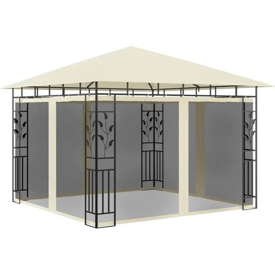 vidaXL pavillon med myggenet 3x3x2,73 m 180 g/m² creme