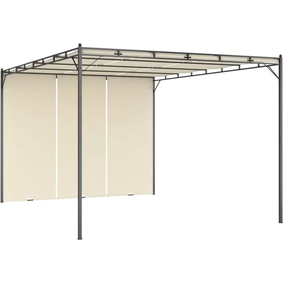 vidaXL havepavillon med gardin 4x3x2,25 m creme