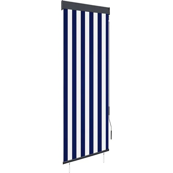 vidaXL udendørs rullegardin 60x250 cm blå/hvid