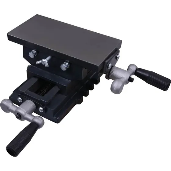 vidaXL krydsbord med skruestik manuel - sort