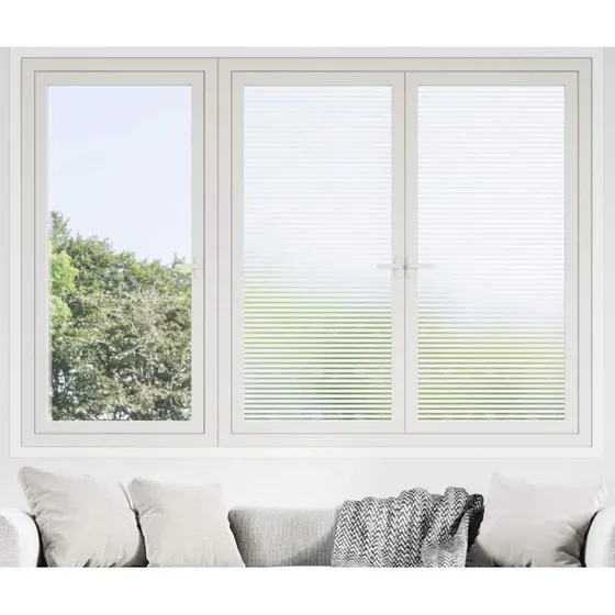 vidaXL vinduesfolie 0,9x50 m stribet PVC, matteret