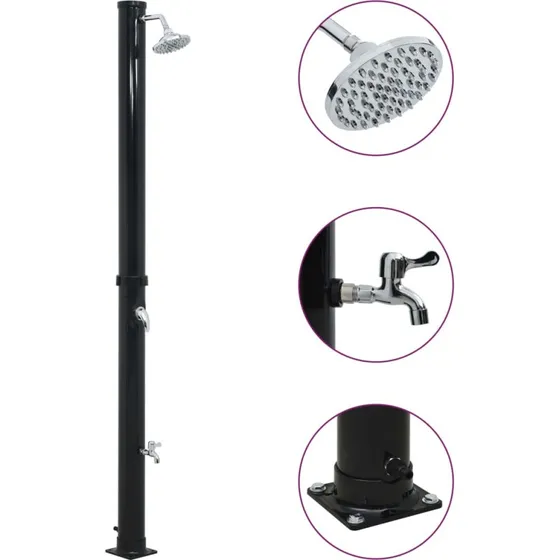 vidaXL soldrevet bruser 220 cm 20 L sort