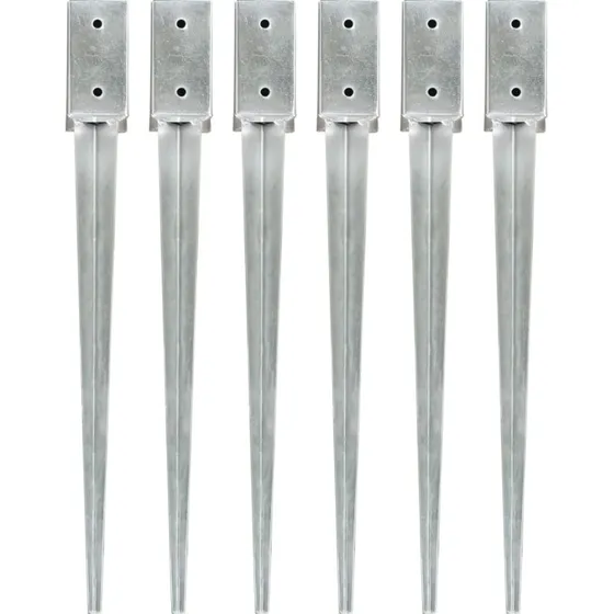 vidaXL jordplkker 6 stk 7775 cm galvaniseret stl, slv