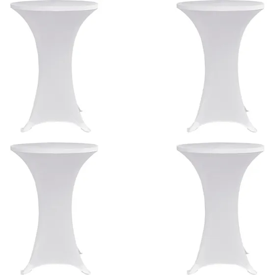 vidaXL overtrk til stbord 70 cm 4 stk. hvid stretch