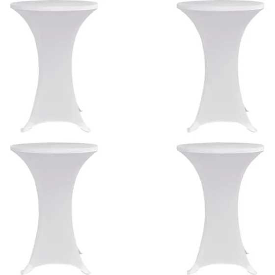 vidaXL overtræk til ståbord Ø80 cm, 4 stk. hvid stretch