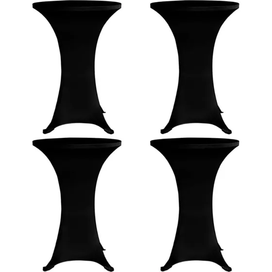 vidaXL overtrk til stbord 60 cm 4 stk. sort (stretch)