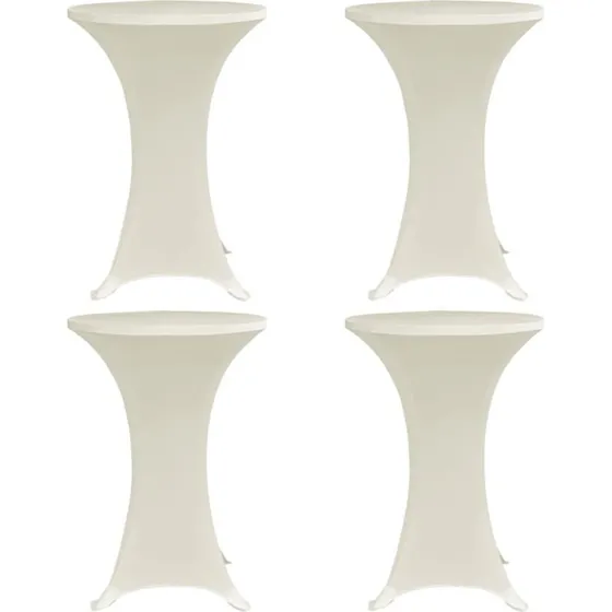 vidaXL Overtrk til stbord 60 cm (4 stk) creme stretch