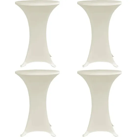 vidaXL overtrk til stbord 70 cm 4 stk. creme stretch