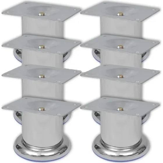 vidaXL Runde sofeben i krom 60 mm - 8 stk.