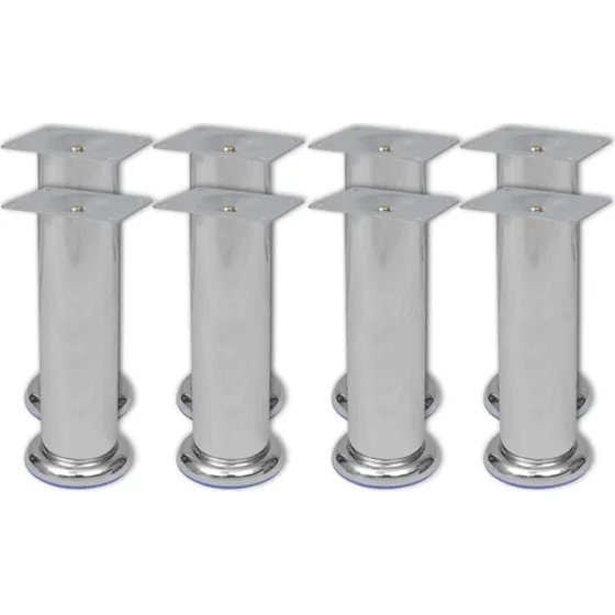 vidaXL runde sofaben krom 180 mm, 8 stk