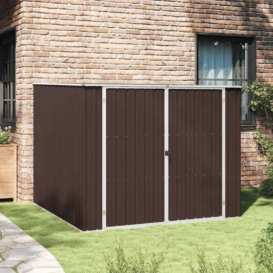 vidaXL haveskur 195x198x159 cm galvaniseret stål, brun
