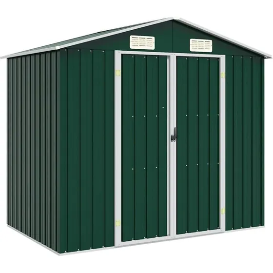 vidaXL haveskur 205x129x183 cm galvaniseret stål grøn