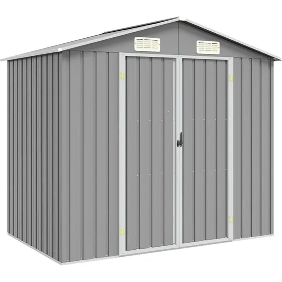 vidaXL haveskur 205x129x183 cm galvaniseret stål grå
