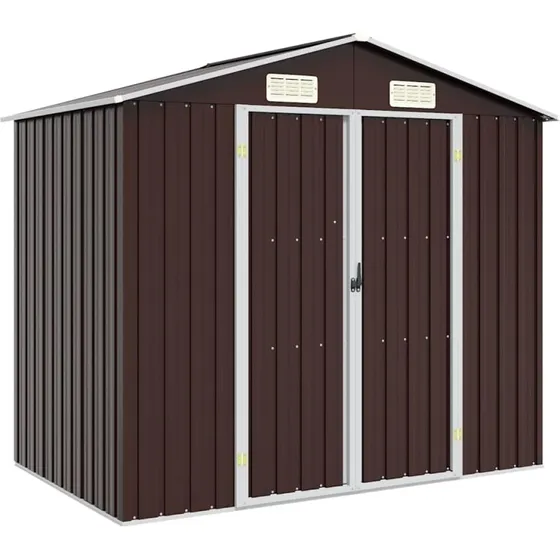 vidaXL haveskur 205x129x183 cm galvaniseret stål, brun
