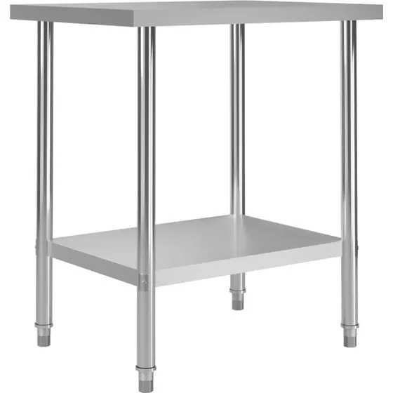 vidaXL Arbejdsbord 80x60x85 cm Rustfrit Stl