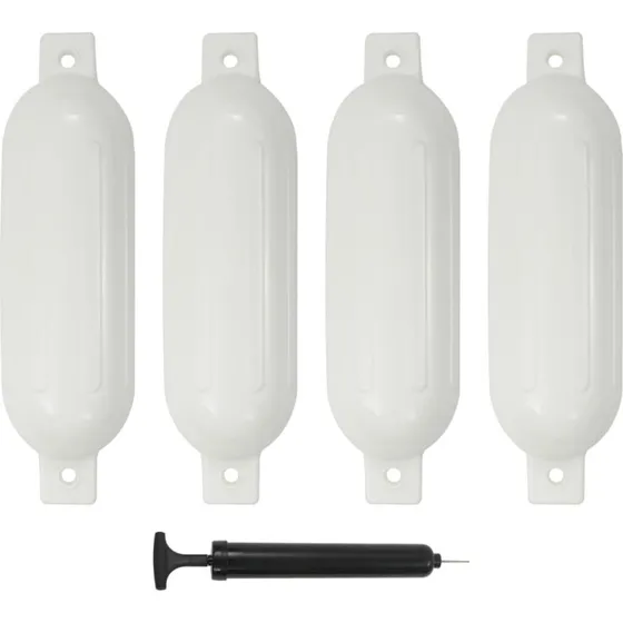 vidaXL bdfendere 4 stk. 51x14 cm PVC hvid inkl. pumpe