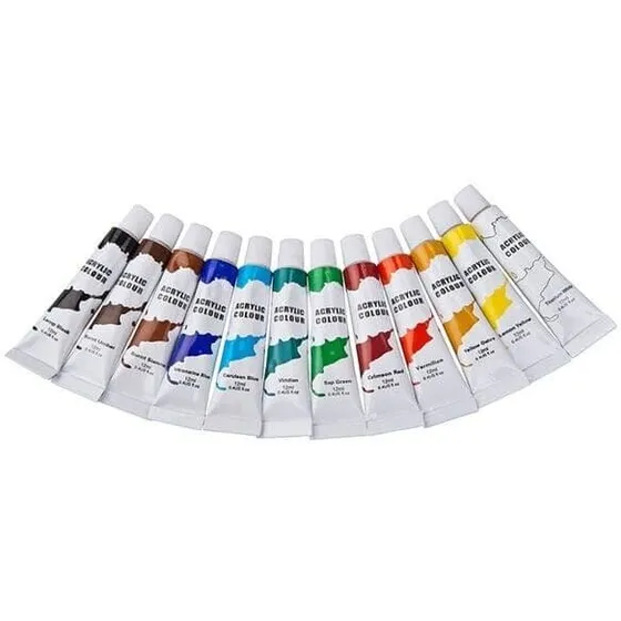 Akrylfarver 12-pak (12 x 12 ml)