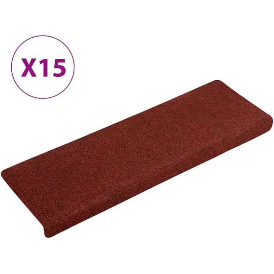 vidaXL selvklæbende trappemåtter 15 stk. 65×21×4 cm bordeaux