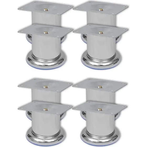vidaXL Runde sofaben i krom, 8 stk. – 60 mm