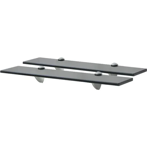 vidaXL svævehylde 2 stk. 50 x 10 cm 8 mm hærdet glas (sort)