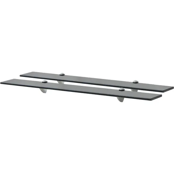 vidaXL svævehylde 2 stk. 80x10 cm 8 mm sort glas
