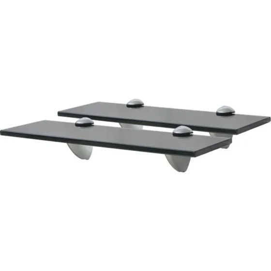vidaXL svævehylder 2 stk. 30x20 cm 8 mm glas, sort