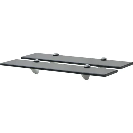 vidaXL svævehylder 2 stk 50x20 cm 8 mm sort glas
