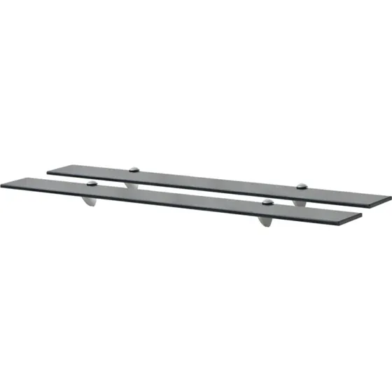 vidaXL svævehylde 2 stk. 90x20 cm 8 mm sort glas