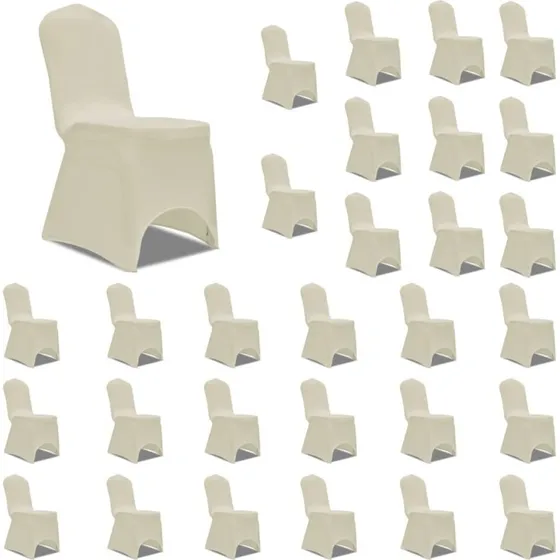 vidaXL Stoleovertrk 30 stk. stretch creme (op til 100 cm)