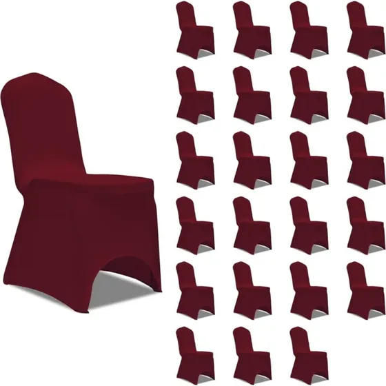 vidaXL stoleovertræk i stretchstof 24 stk. – bordeaux