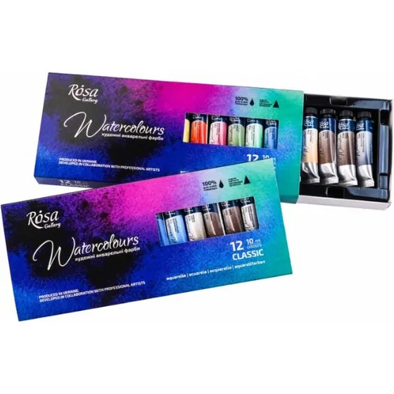 ROSA Gallery akvarelsæt 12×10 ml