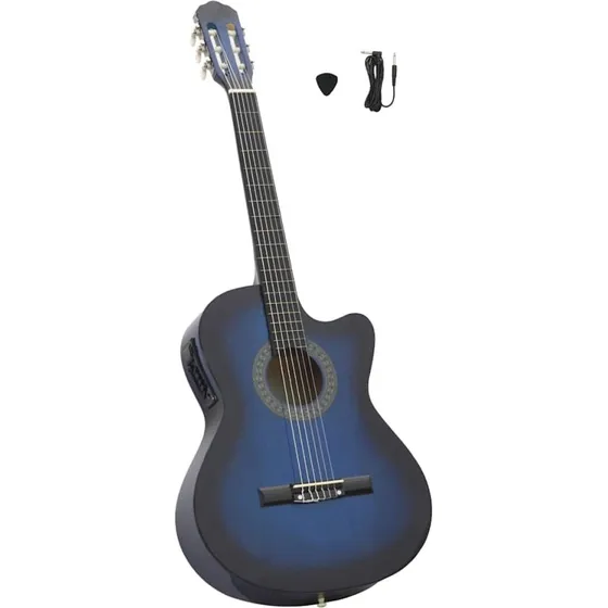 vidaXL klassisk western cutaway-guitar, 6-strenget, bl, 4-bnds EQ