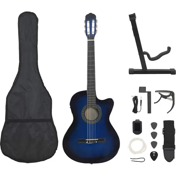 vidaXL Western-guitarst 12 dele med 6 strenge, bl