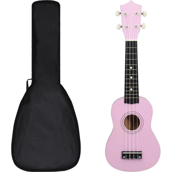 vidaXL Ukulelest 21" sopran til brn - Pink