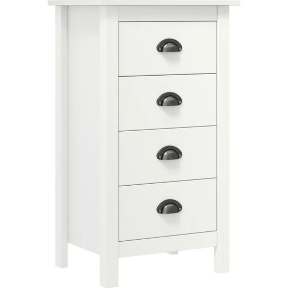 vidaXL Sknk Hill 46x35x80 cm - Massivt fyrretr, hvid