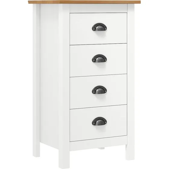 vidaXL Sknk Hill 46x35x80 cm massivt fyrretr hvid/honningbrun