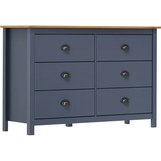 vidaXL Sknk Hill 125x40x80 cm, massivt fyrretr, gr