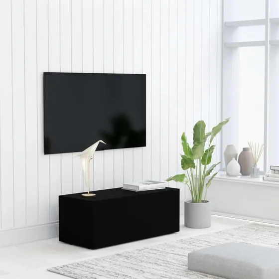 vidaXL TV-bord 80x34x30 cm konstrueret træ – sort