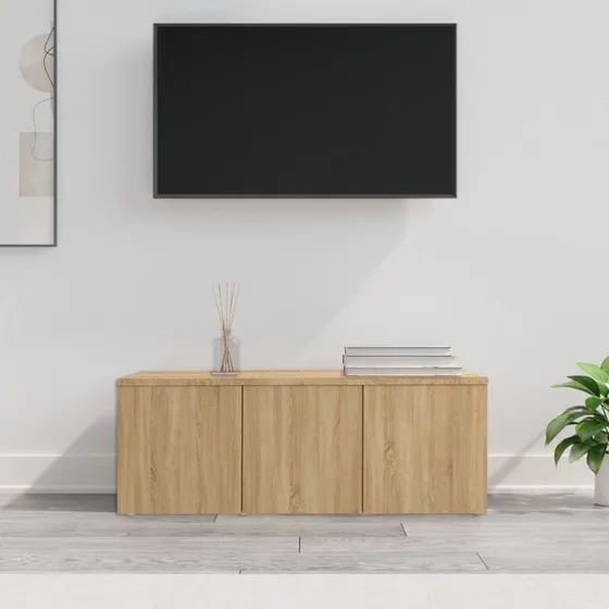 vidaXL TV-bord 80x34x30 cm konstrueret træ Sonoma-eg