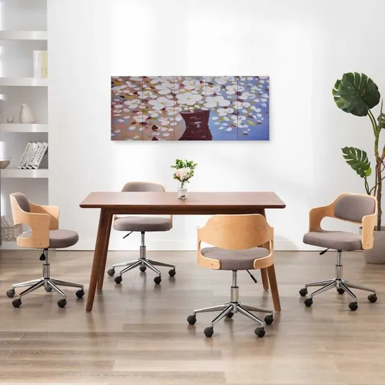 vidaXL lrredsprint 5-panel blomster i vase 150x60 cm