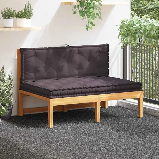 vidaXL hynder til pallesofa 2 stk. bomuld antracitgr 120x80/120x40 cm