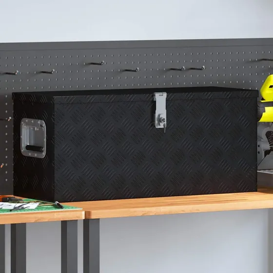 vidaXL aluminiumskasse 80x30x35 cm sort
