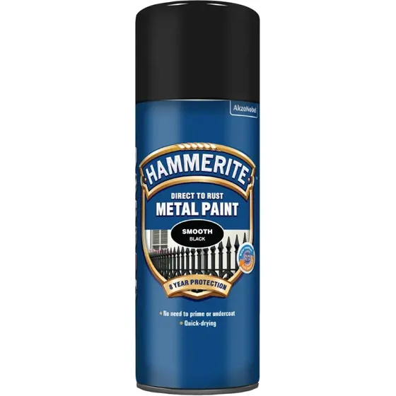 Hammerite Spray Glat Finish 400 ml - Sort