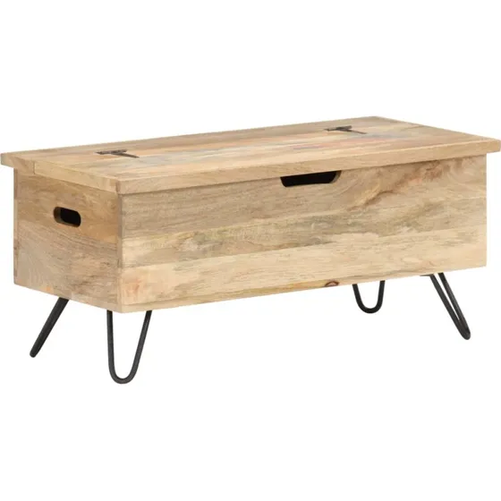 vidaXL opbevaringskiste i massivt mangotræ 90x40x45 cm