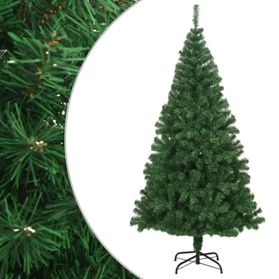 vidaXL kunstigt juletræ 240 cm PVC med tykke grene, grøn