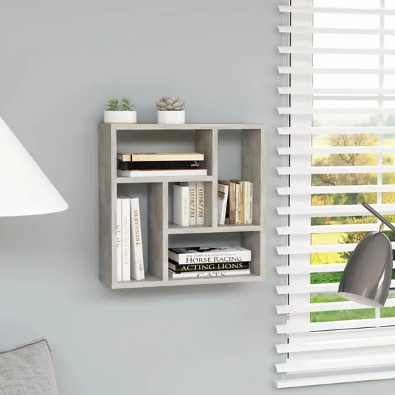 vidaXL væghylde 45,1x16x45,1 cm konstrueret træ - betongrå