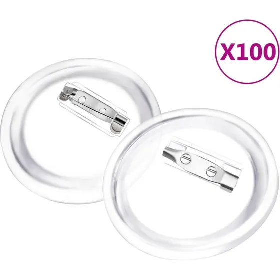 vidaXL badge-dele med nl 100 st 44 mm akryl