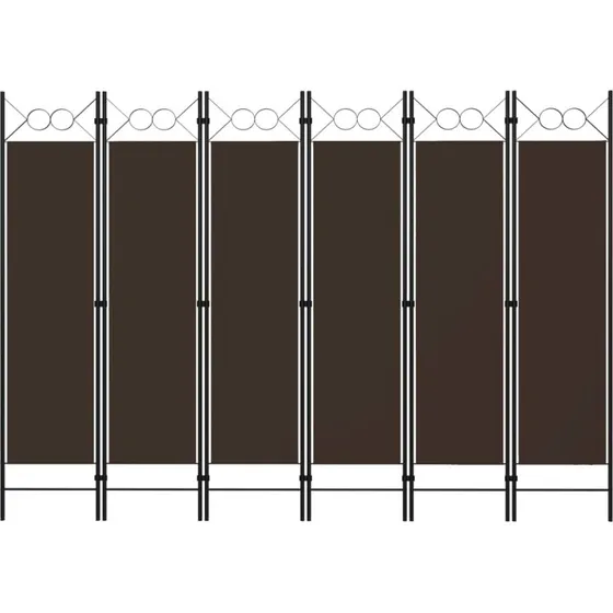 vidaXL 6-panel rumdeler 240x180 cm, brun