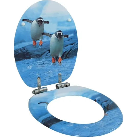 vidaXL toiletsde MDF med soft close  pingvindesign