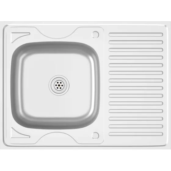 vidaXL kkkenvask 800x600x155 mm med aflbsst, rustfrit stl